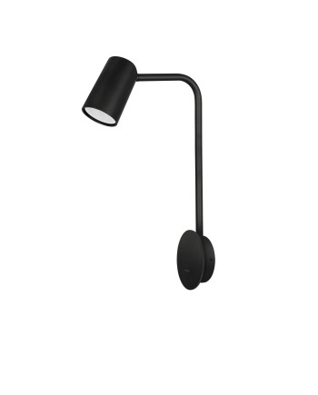 SAL NEGRO * APLIQUE LED GU10 CON INTERRUPTOR NEGRO